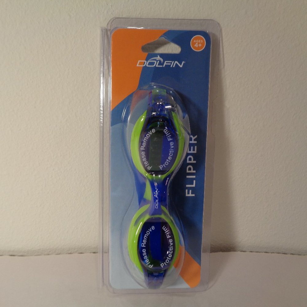 Dolfin Size Youth Design FLIPPER Blue New Goggles